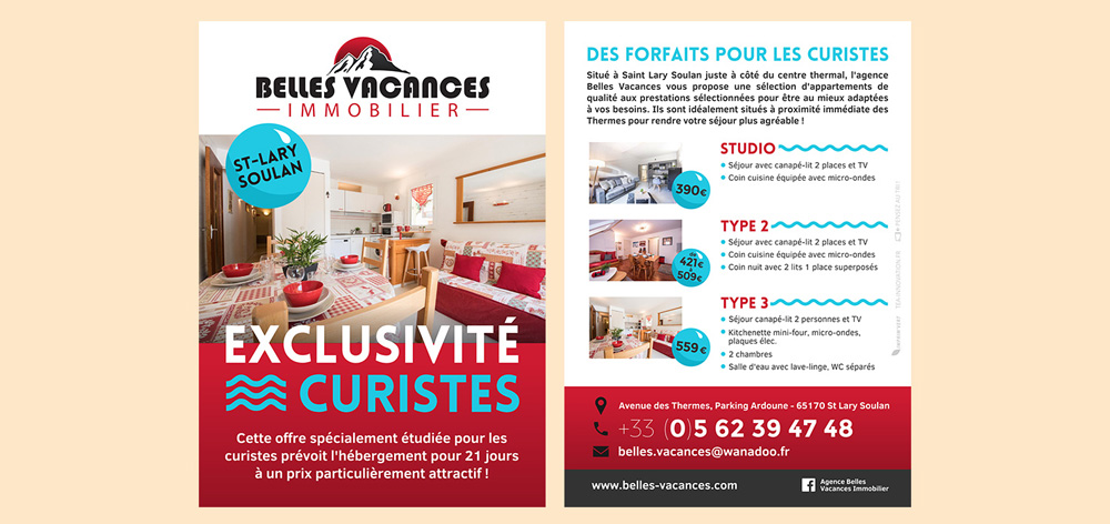 création de flyers autour de Lourdes