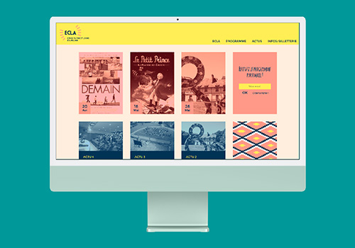 Aperçu de la page d'accueil du site web de l'ECLA