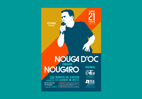 Graphisme de l'affiche du concert Nouga d'Oc