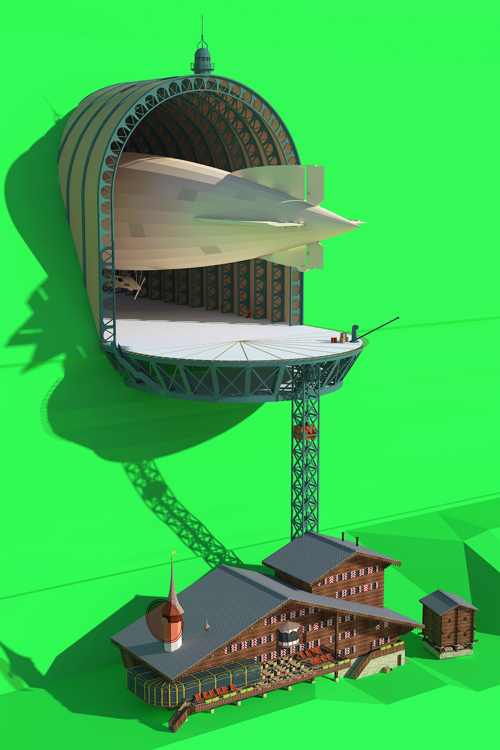 illustration 3d préparatoire du dessin final