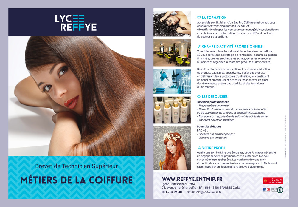plaquette A5 du BTS coiffure