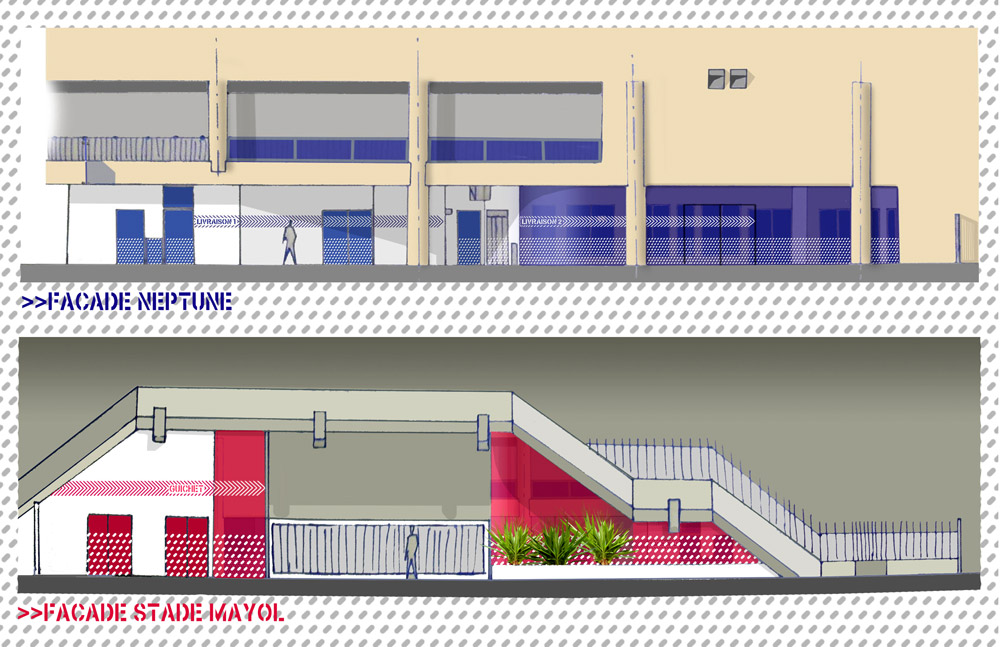 Plan des façades d'une rue