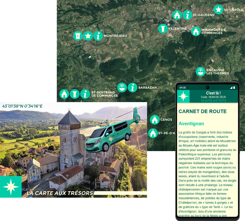 carte et application GPS de chasse aux trésors